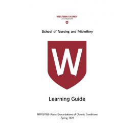 Learning Guide - Acute Exacerbations of Chronic Conditions (NURS7066) - Spring 2023
