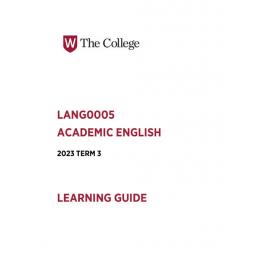 Learning Guide - Academic English (LANG0005) Term 3 2023