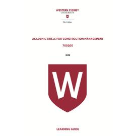Learning Guide - Academic Skills for Construction Management (700200) - Term 3 2020