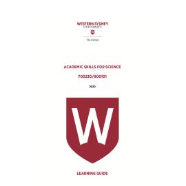 Learning Guide - Academic Skills for Science (700230 / 900101) - Term 3 2020