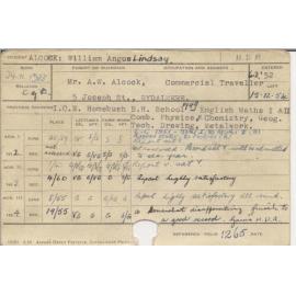 ALCOCK, William Angus Lindsay (Hawkesbury Diploma of Agriculture (HDA))