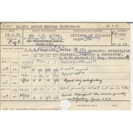 ALLEY, David Murray Underwood (Hawkesbury Diploma of Agriculture (HDA))