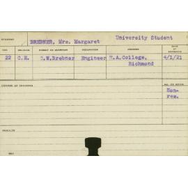 BREBNER, Margaret (University Student)
