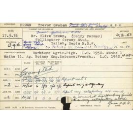 BROWN, Trevor Graham (Hawkesbury Diploma of Agriculture (HDA))