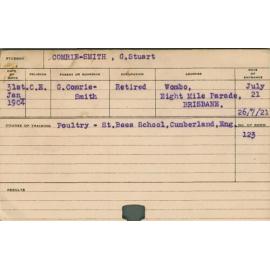 COMRIE-SMITH, G Stuart (Course Not Identified)