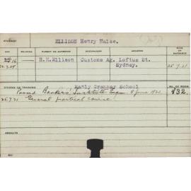 ELLISON, Henry Halse (Practical Course - General)