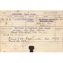 GULLIFORD, James Harry (Hawkesbury Diploma of Agriculture (HDA)/ Hawkesbury Diploma in Dairy Technology (HDDT))