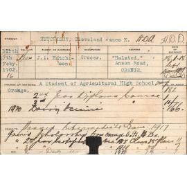 HUTCHISON, Cleveland James K (Hawkesbury Diploma in Dairy (HDD)/ Hawkesbury Diploma of Agriculture (HDA))