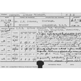 JOHNSON, Anthony Wilshire (Hawkesbury Diploma of Agriculture (HDA))