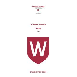 Learning Guide - Academic English (700056) - The College Term 1 (T1) 2020