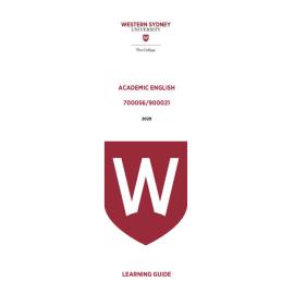 Learning Guide - Academic English (700056 - 900021) - The College Term 1 (T1) 2020