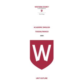 Learning Guide - Academic English (700056 - 900021) - The College Term 1 (T1) 2020