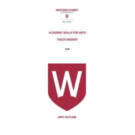 Learning Guide - Academic Skills for Arts (700211 - 900097) - The College Term 1 (T1) 2020