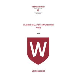 Learning Guide - Academic Skills for Communication (700218) - The College Term 1 (T1) 2020