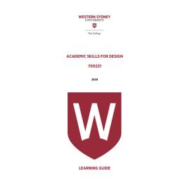 Learning Guide - Academic Skills for Design (700221) - The College Term 1 (T1) 2020
