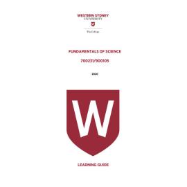 Learning Guide - Academic Skills for Science (700231 - 900105) - The College Term 1 (T1) 2020