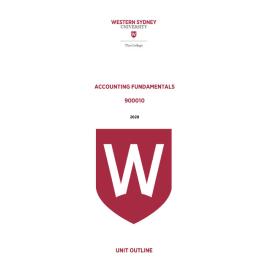 Learning Guide - Accounting Fundamentals (900010) - The College Term 1 (T1) 2020