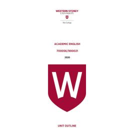 Learning Guide - Academic English  (900021 -700056) -  The College Term 2 (T2) 2020