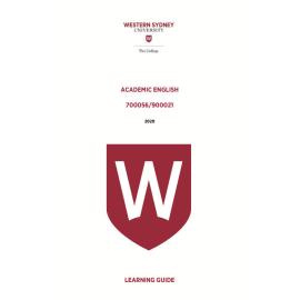 Learning Guide - Academic English  (900021 -700056) -  The College Term 2 (T2) 2020