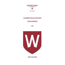 Learning Guide - Academic Skills for Arts (900097 - 700211) - The College Term 2 (T2) 2020