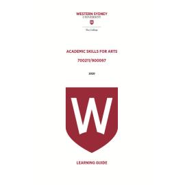 Learning Guide - Academic Skills for Arts (900097 - 700211) - The College Term 2 (T2) 2020