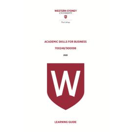 Learning Guide - Academic Skills for Business (900098 -700248) - The College Term 2 (T2) 2020