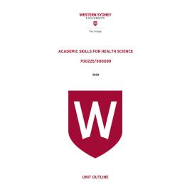 Learning Guide - Academic Skills for Health Science (900099 -700225) - The College Term 2 (T2) 2020