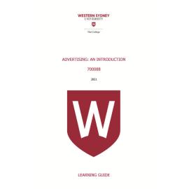 Learning Guide - Advertising - An Introduction (700088) - 2021 Quarter 1 V1.0