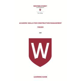 Learning Guide - Academic Skills for Construction Management (700200) - 2021 Quarter 1 V1.0