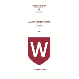 Learning Guide - Academic Skills for Arts (700211) - 2021 Quarter 1 V2.0