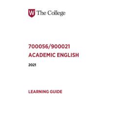 Learning Guide - Academic English (700056-900021) - 2021 Quarter 2 V1.0