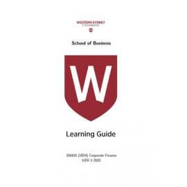 Learning Guide - (UEH) Corporate Finance (200426) - UEH 3 2020