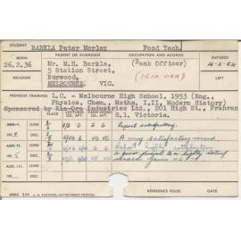 BARKLA, Peter Morley (Hawkesbury Diploma in Food Technology (HDFT))