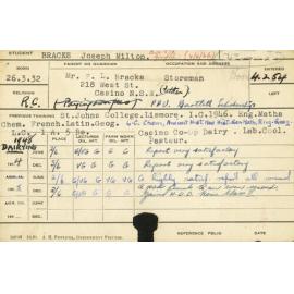 BRACKS, Joseph Milton (Hawkesbury Diploma in Dairy Technology (HDDT) (Honours class 2))