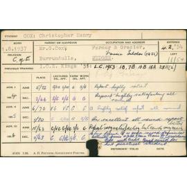 COX, Christopher Henry (Hawkesbury Diploma of Agriculture (HDA))