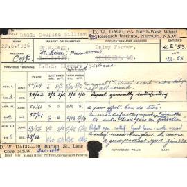 DAGG, Douglas William (Hawkesbury Diploma of Agriculture (HDA))