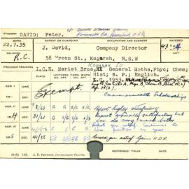 DAVID, Peter (Hawkesbury Diploma of Agriculture (HDA))