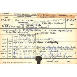 DYSON, Leslie John (Hawkesbury Diploma of Agriculture (HDA))