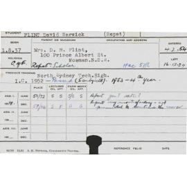 FLINT, David Warwick (Hawkesbury Diploma of Agriculture (HDA))