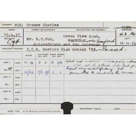 FOX, Graeme Charles (Hawkesbury Diploma of Agriculture (HDA))