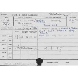 GOWN, John Leonard (Course Not Identified)