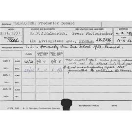 HALMARICK, Frederick Donald (Course Not Identified)