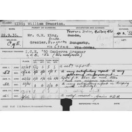 KING, William Swanston (Hawkesbury Diploma of Agriculture (HDA))