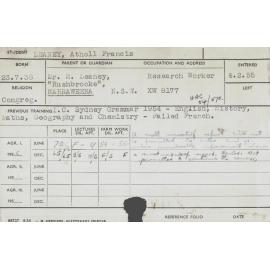 LEANEY, Atholl Francis (Hawkesbury Diploma of Agriculture (HDA))