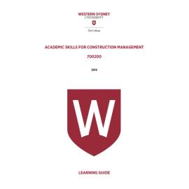 Learning Guide - Academic Skills for Design (700221) - Term 1 2019 