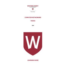Learning Guide - 700012 Computer Networking 2019 Term 3