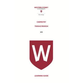 Learning Guide - 700043 / 900024 Chemistry 2019 Term 3