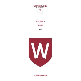Learning Guide - 700071 Building 2 2019 Term 3