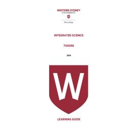 Learning Guide - 700096 Integrated Science 2019 Term 3