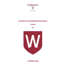 Learning Guide - 700100 Mathematics for Engineers Preliminary 2019 Term 3